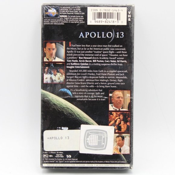 Apollo 13 VHS 1995 Sealed Tom Hanks Bill Paxton Kevin Bacon Ed Harris - Picture 2 of 6